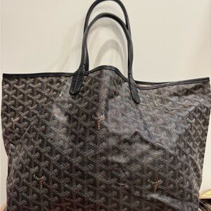Goyard Black and Brown Chevron Tote